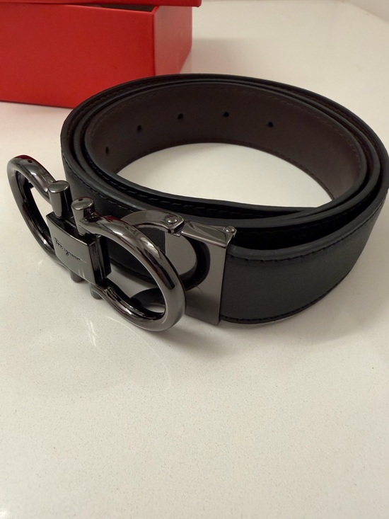 Salvatore Ferragamo Other - Salvatore Ferragamo Reversible Black & Brown Leather Double Gancini Belt